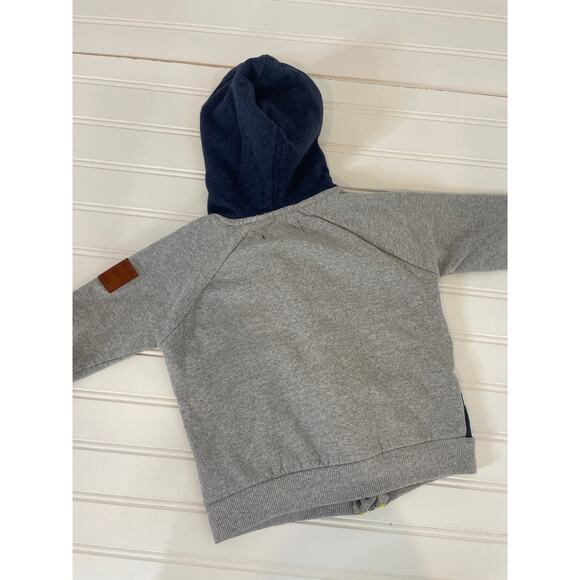 London Fog & 7 for all Mankind Boys Gray Puffer Jacket and hoodie Bundle S 18 mo - Picture 4 of 7